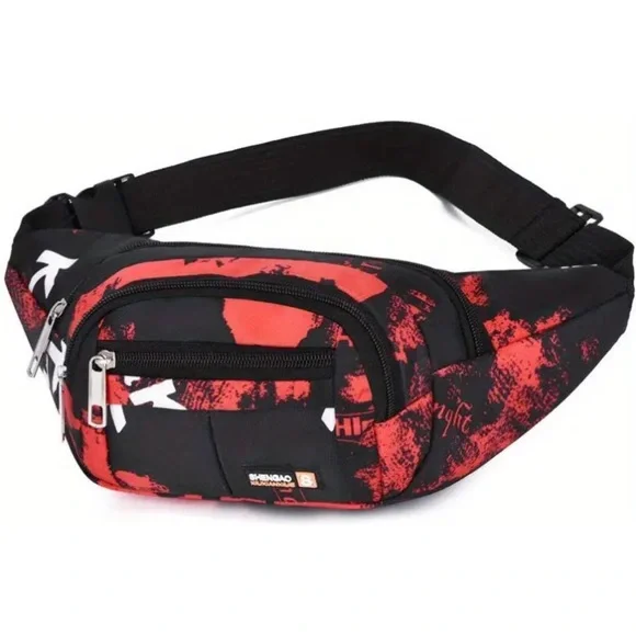 White Running Waist Bag Large Capacity Crossbody Bag Fanny Pack Unisex - Picture 5 of 6